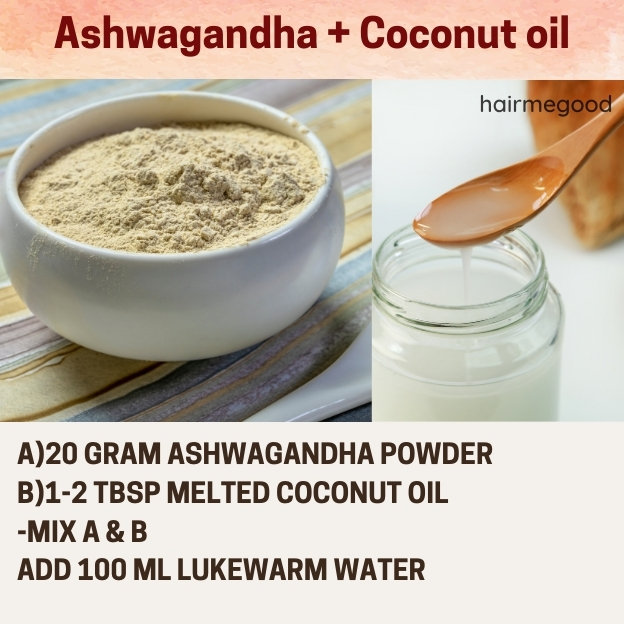 ashwagandha and coconut oil hair mask