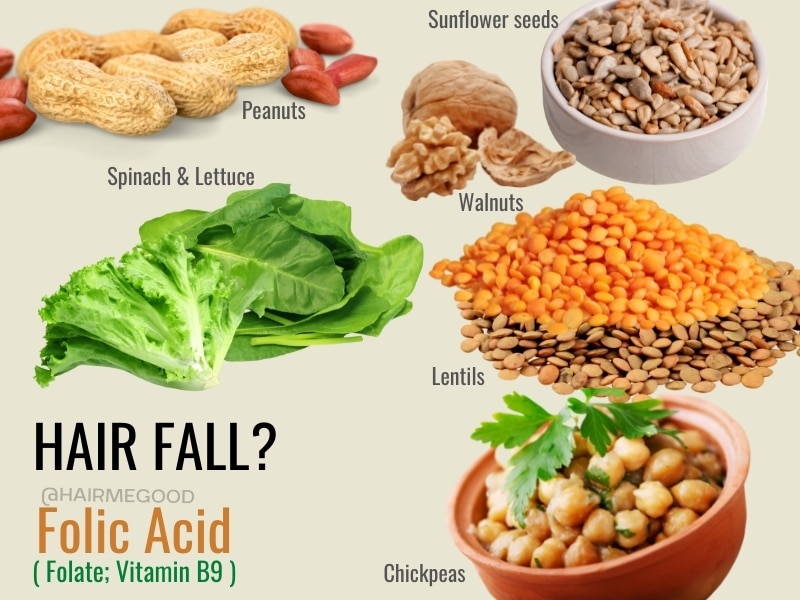 diet for hair fall folic acid